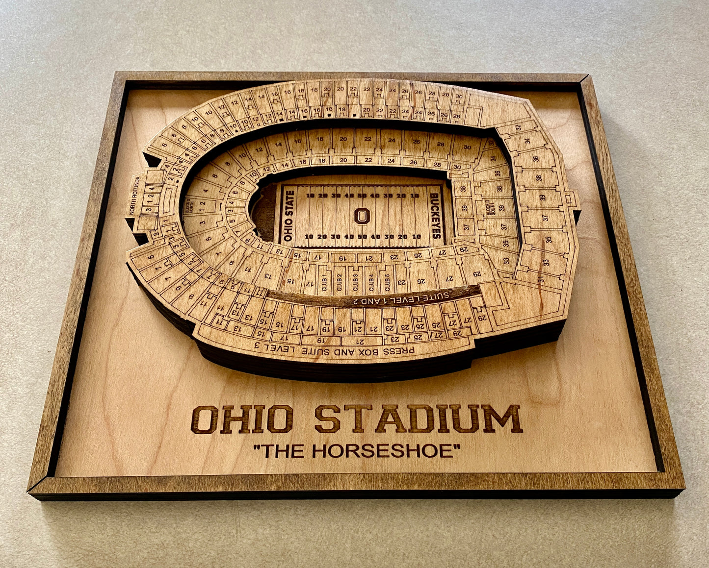 OSU Ohio Stadium 3D Layered Wall Hanging