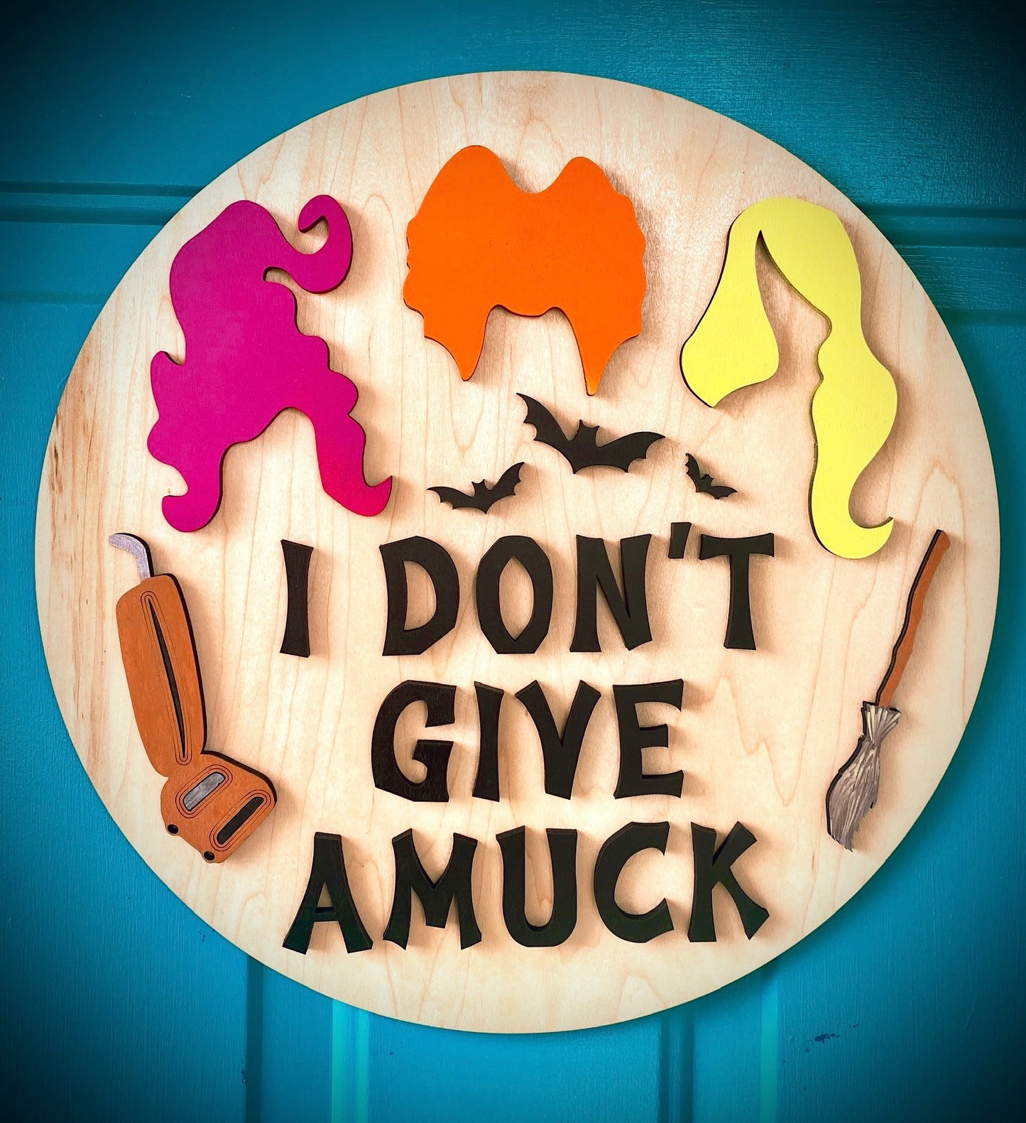 I Don’t Give Amuck Sanderson Sisters Hocus Pocus Halloween Door Hanger Round