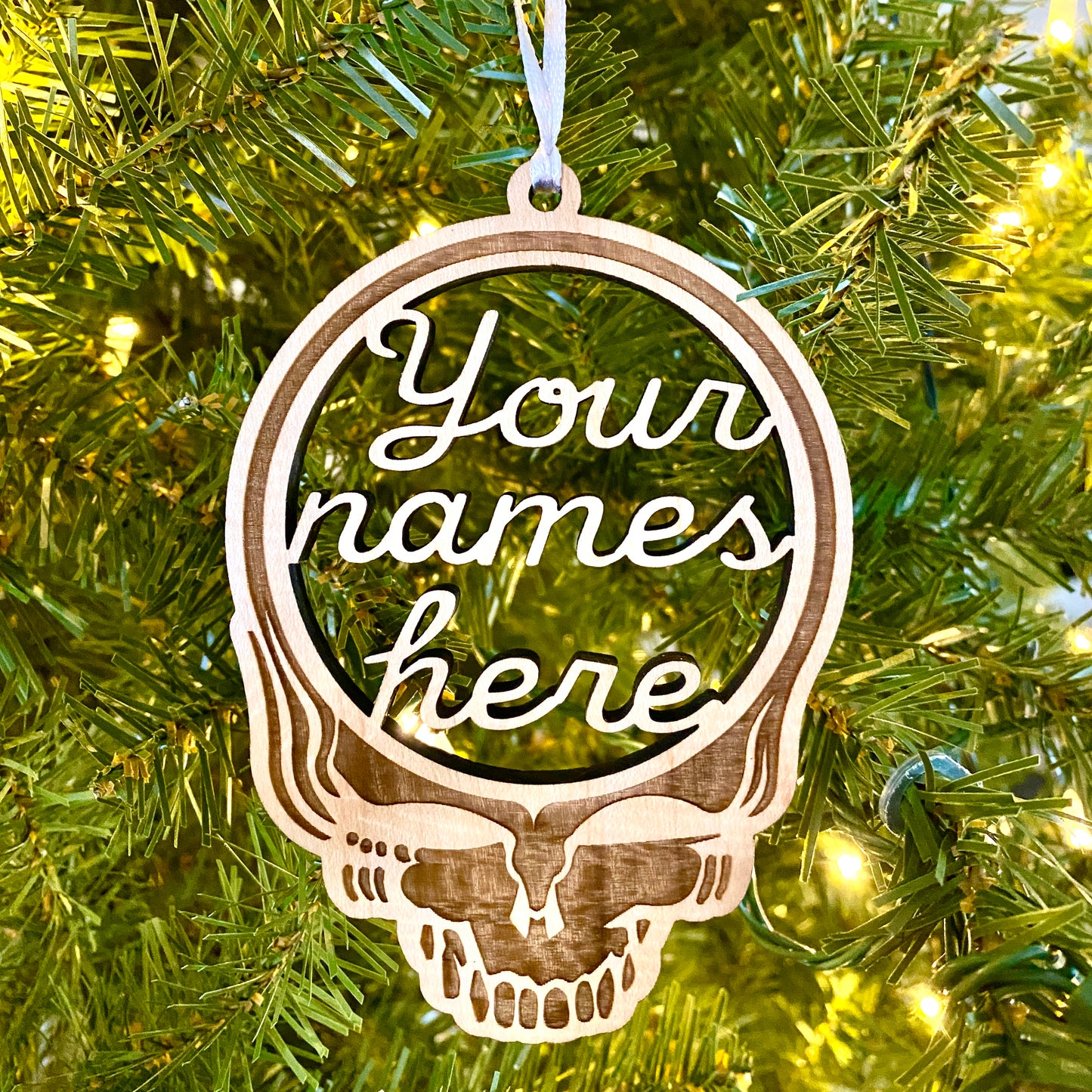 Grateful Dead Steal Your Face Personalized Christmas Ornament