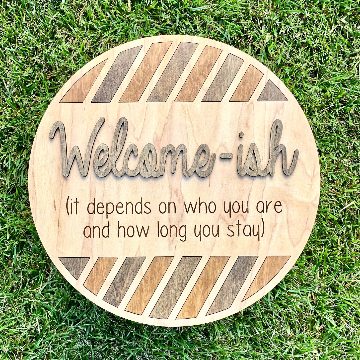 Welcome-ish Funny Wood Door Hanger Sign