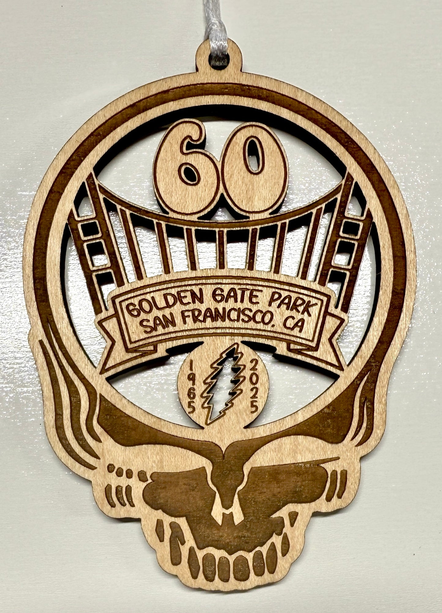 Grateful Dead 60 Year Anniversary Golden Gate Park San Francisco Steal Your Face Christmas Ornament