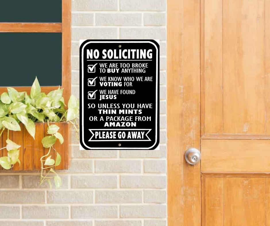 No Soliciting Sign - Thin Mints or Amazon