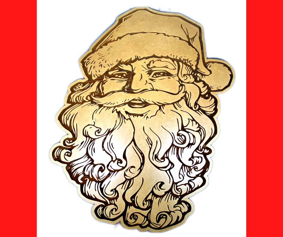 Santa Face Engraved Cut Out Wall Decor