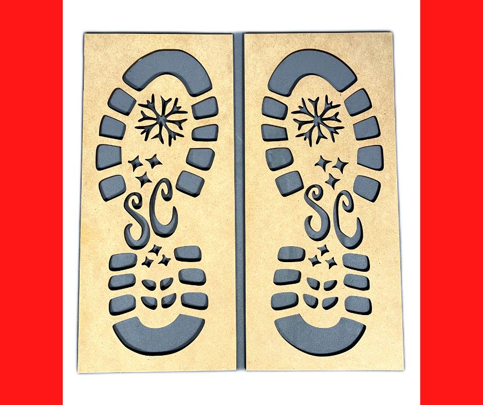 Santa Shoe Print Stencils