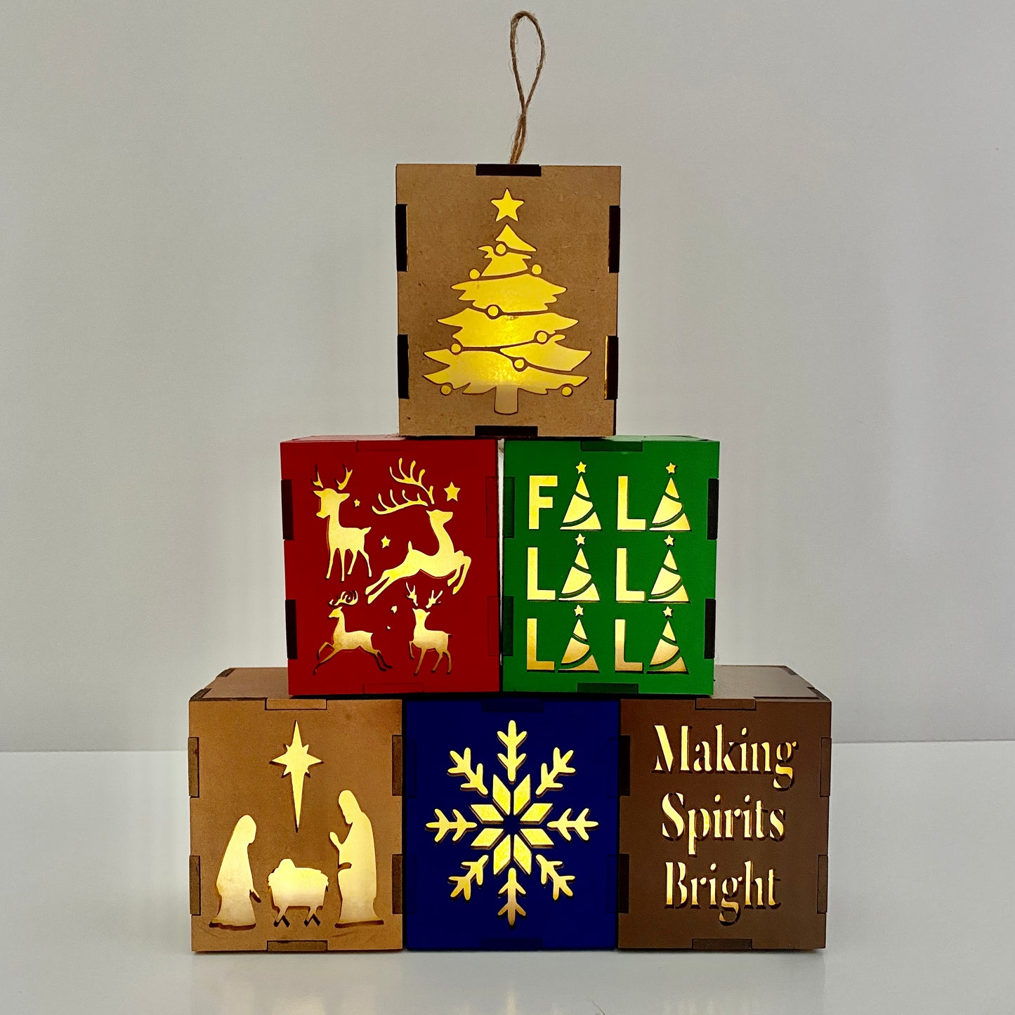 LED Christmas Ornament Boxes (6 Designs) - LASER FILE