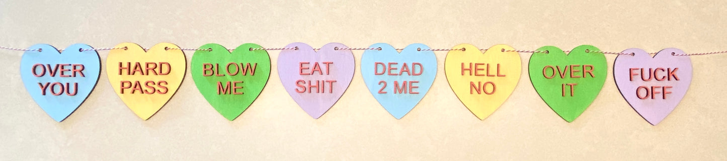 Valentine's Day Conversation Heart Banner Decoration - NAUGHTY