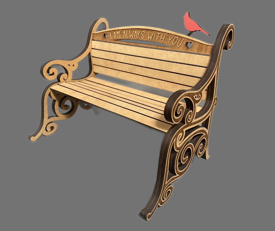 Memorial Bench with Cardinal