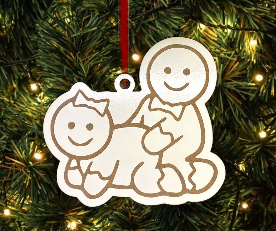 Naughty Gingerbread Couple Funny Christmas Tree Ornament