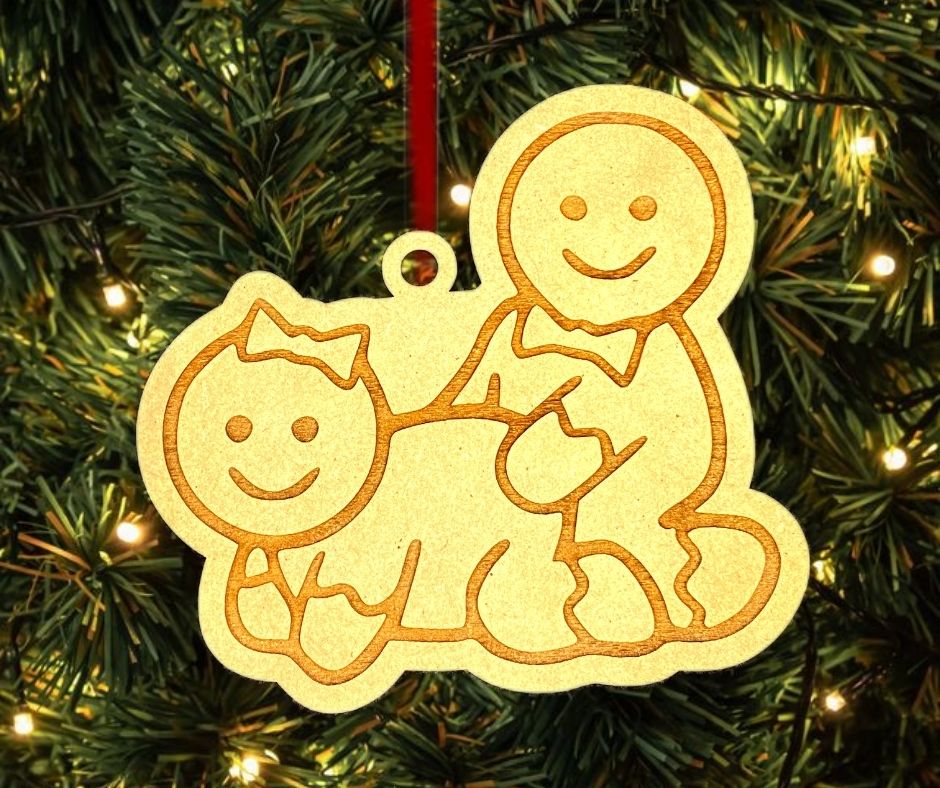 Naughty Gingerbread Couple Funny Christmas Tree Ornament