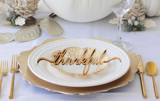 Thanksgiving Table Place Setting Accent Words