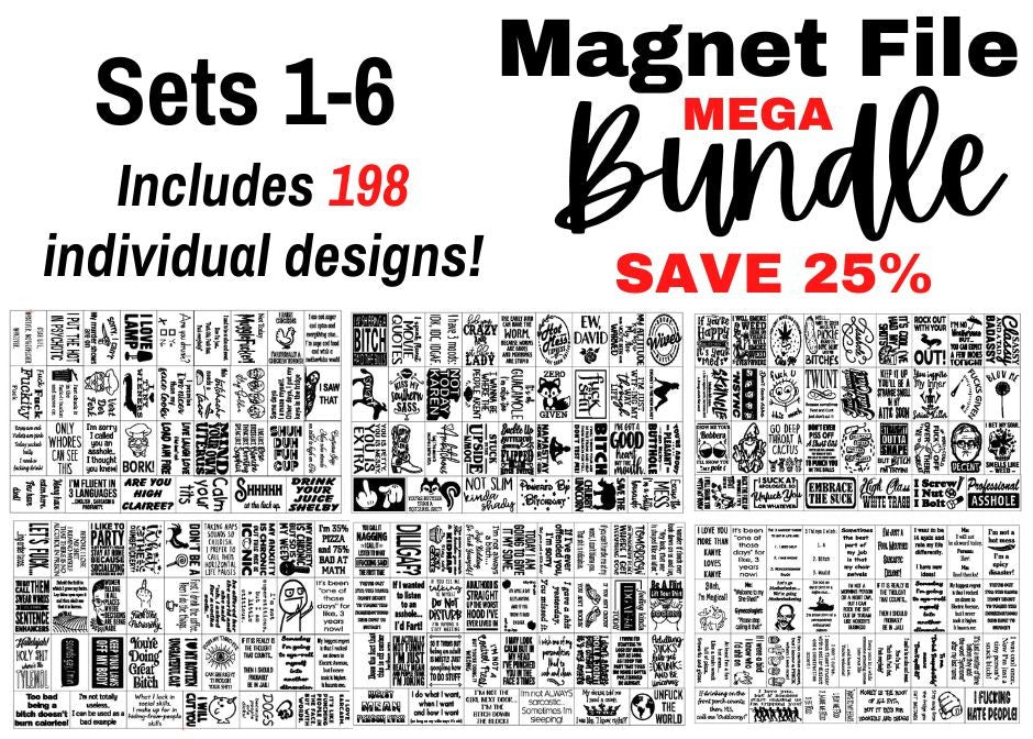 Magnet File MEGA Bundle including ALL SETS - LASER FILE (Digital Product ONLY)
