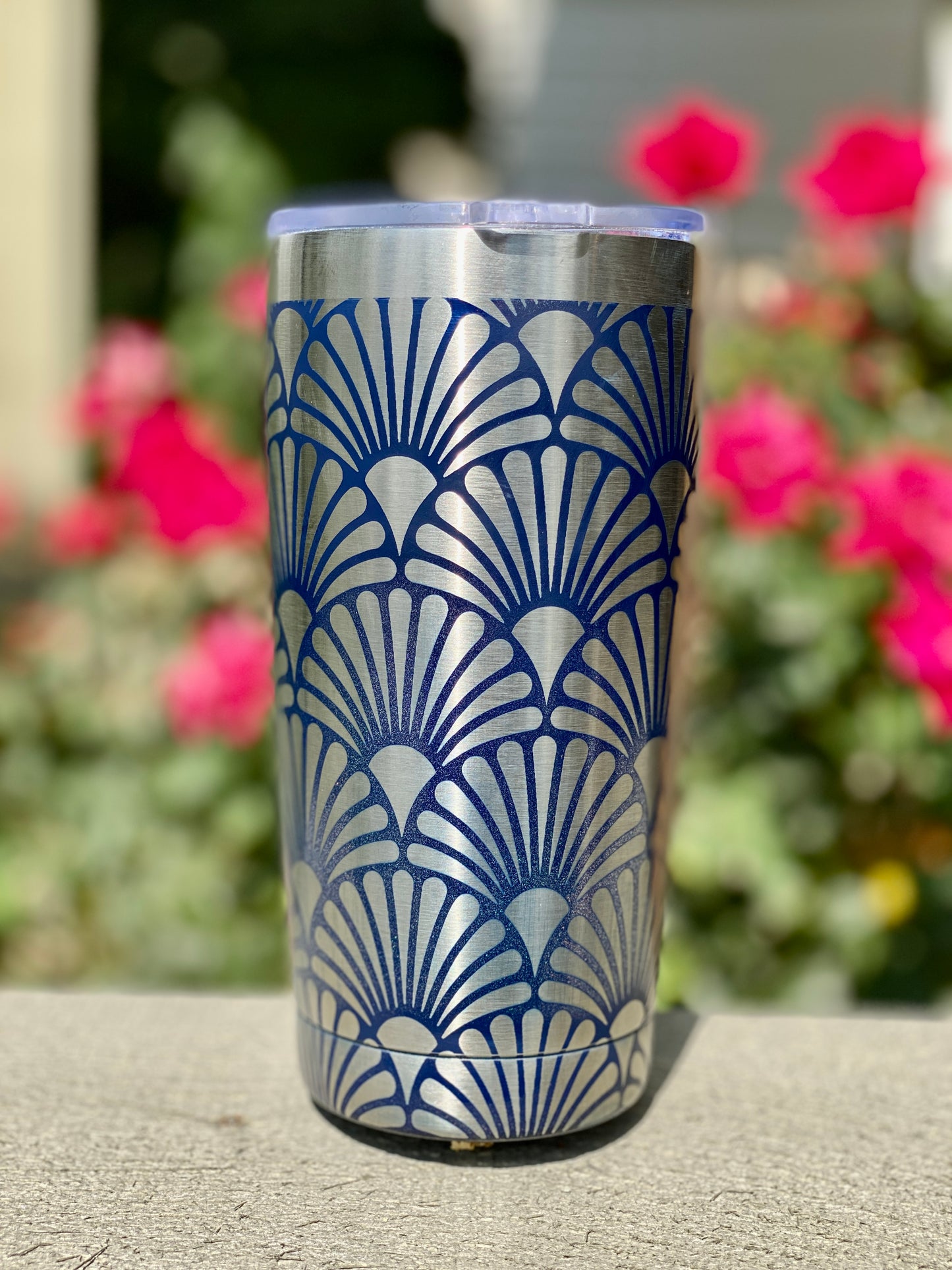 Art Deco Pattern Tumbler (20 oz. Blue Shimmer)