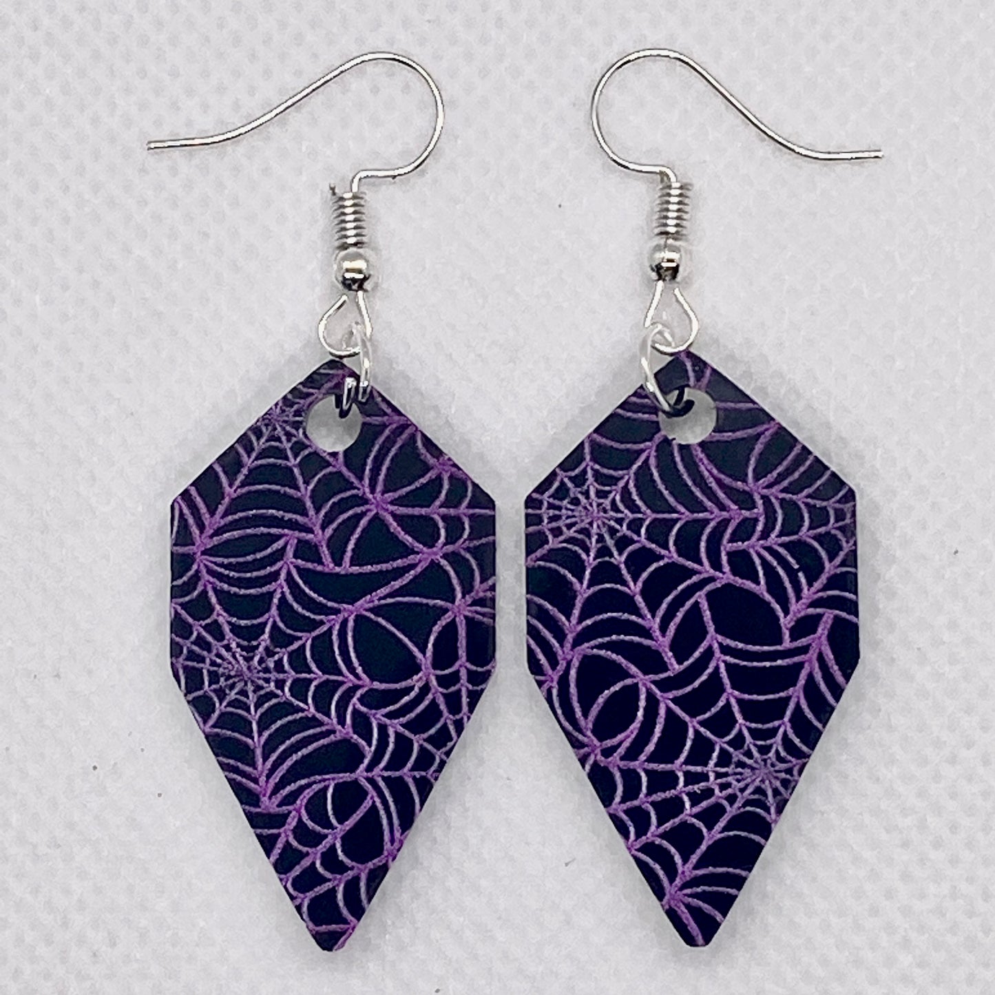Spiderweb Print Acrylic Earrings (Choice of shape and color!)