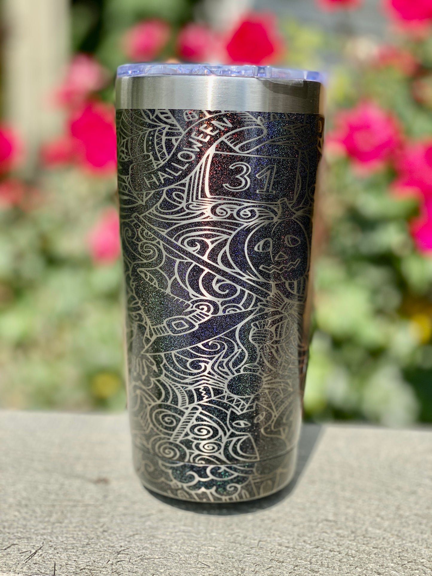 Halloween Pattern Tumbler (20oz. Black Shimmer)
