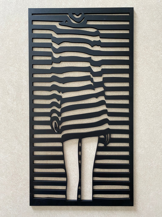 Woman In Lines Cut Out Art Wall Hanging