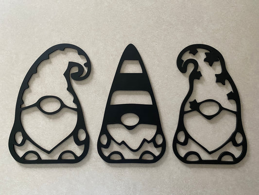 Gnomes (Set of 3) Cut Out Art Wall Hangings