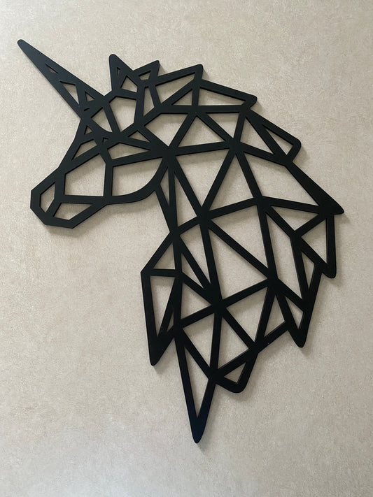 Geometric Unicorn Cut Out Art Wall Hanging
