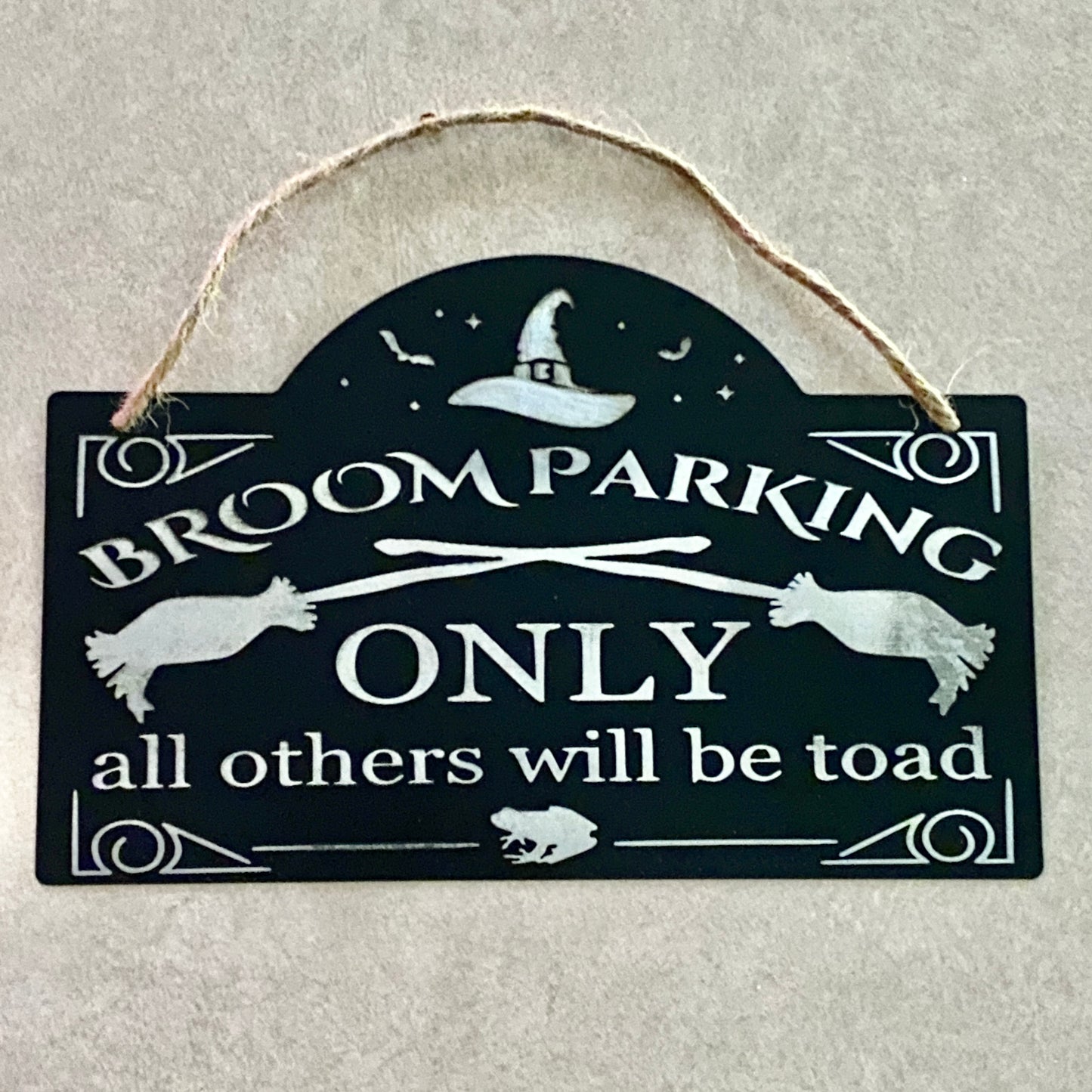 Broom Parking Only Halloween Decor Sign