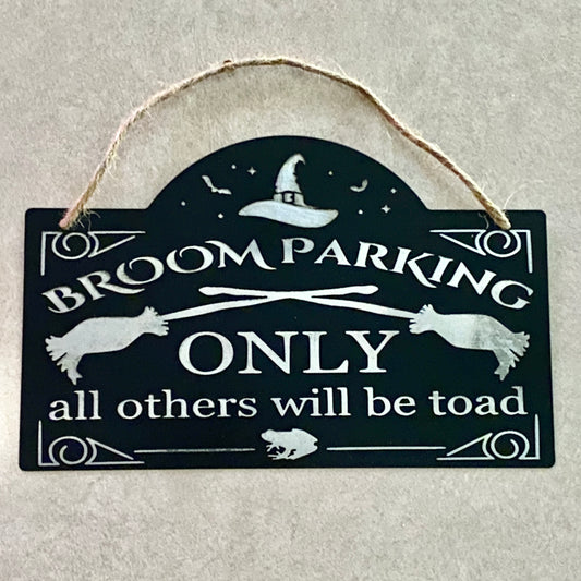 Broom Parking Only Halloween Decor Sign