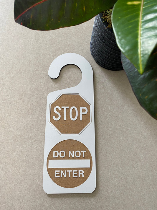 Stop Do Not Enter doorknob sign