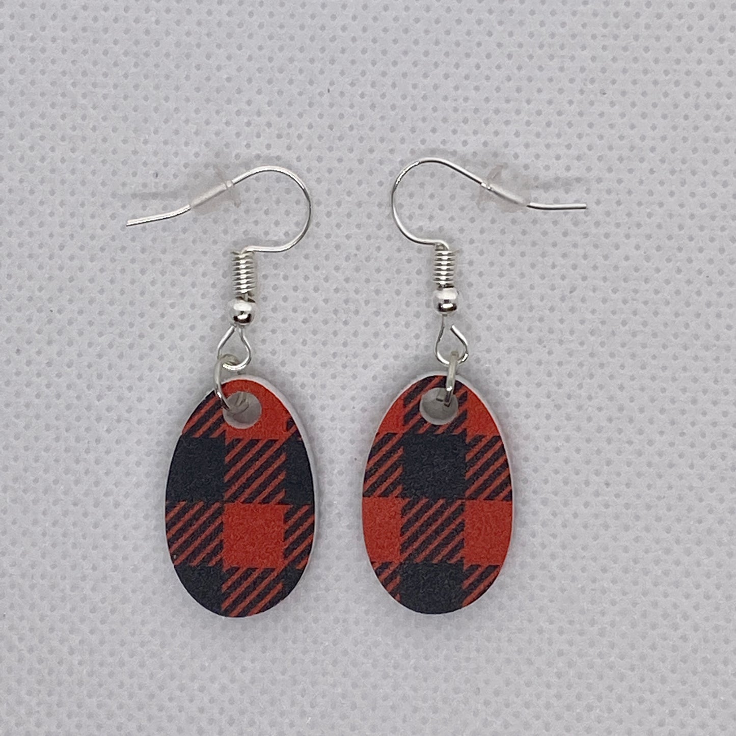 Buffalo Plaid Small Oval Earrings