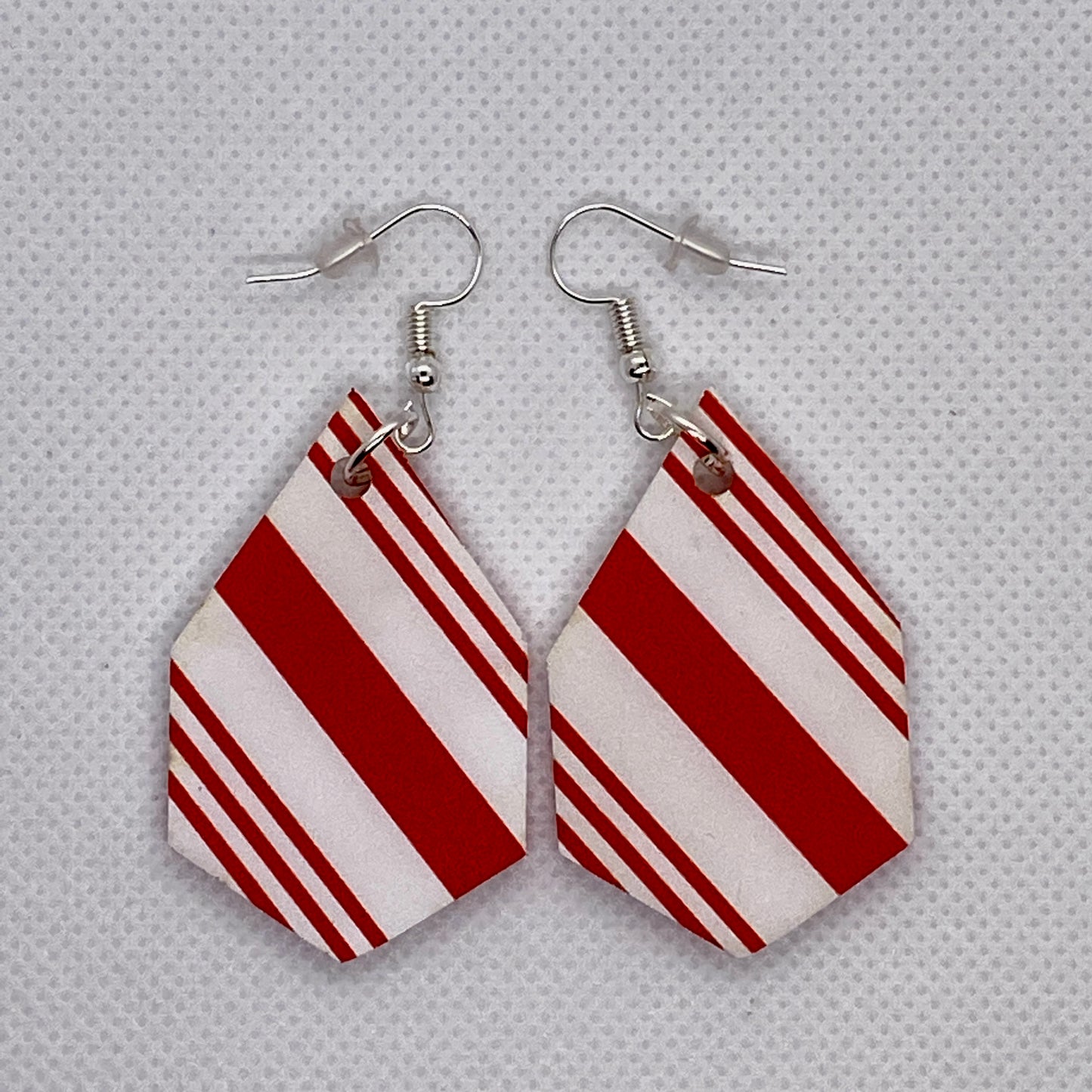 Peppermint Hexagon Dangle Earrings