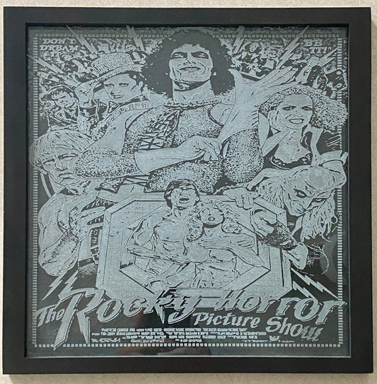 Rocky Horror Picture Show Movie Poster Engraving on Glass