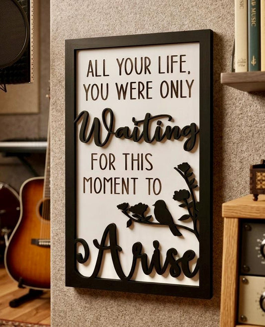 Beatles Blackbird Lyrics Sign - All Your Life You Were Only Waiting - Song Lyric Gift - Music Studio Decor - Inspirational Plaque