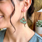 Abalone Shell Wood Earrings, Laser Cut Wooden Dangle Earrings, Boho Butterfly Earrings, Iridescent Shell Inlay Jewelry, Hypoallergenic Gift