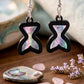 Abalone Shell Mermaid Tail Earrings, Black Acrylic Inlay Coastal Dangles, Cute Ocean Beach Jewelry, Surgical Stainless Steel, Gift for Her