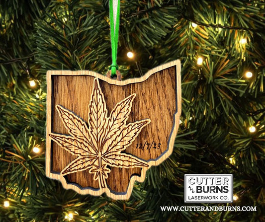Ohio Marijuana Legalization Day Commemorative Christmas Ornament