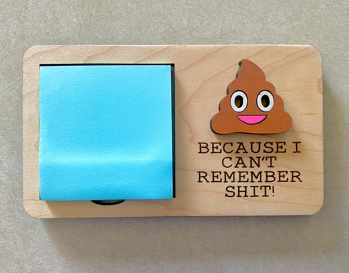 Can’t Remember Shit - Poop Emoji Funny gift- Post It Sticky Note Holder