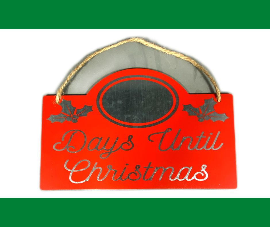 Dry Erase Christmas Countdown Metal Wall Hanging