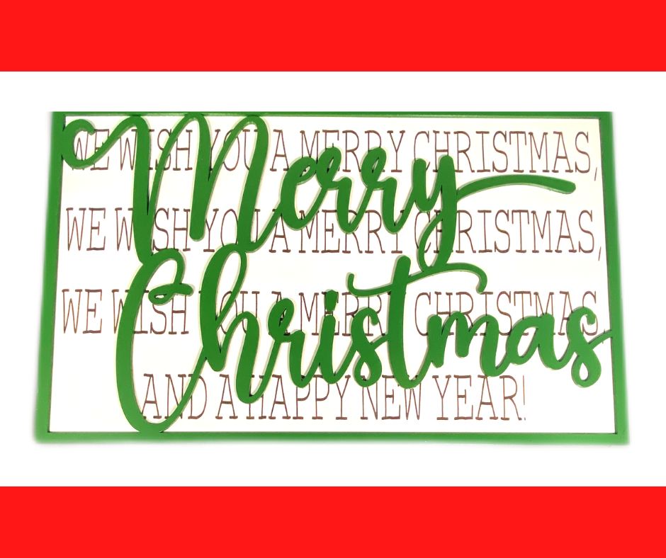 Merry Christmas Layered Decor Sign