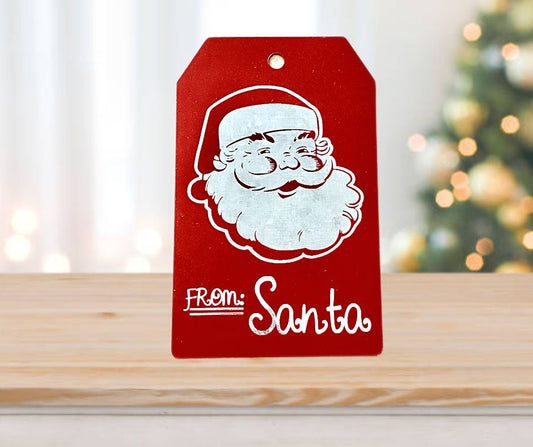 "From Santa" Reusable Galvanized Steel Gift Tag