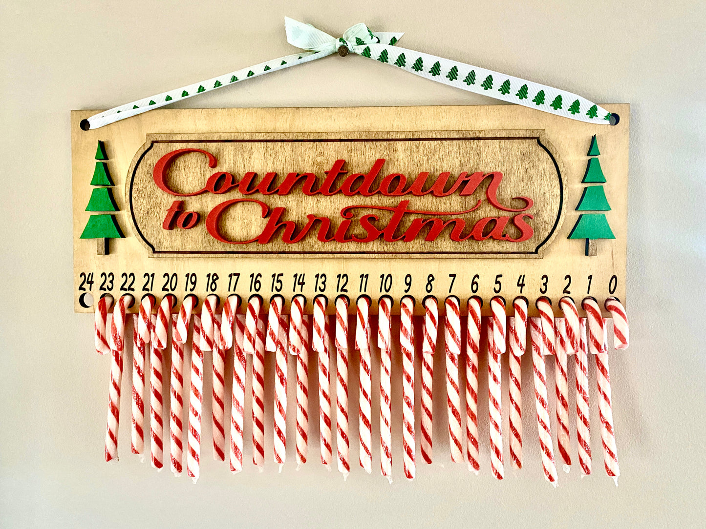 Countdown To Christmas Candy Cane Calendar