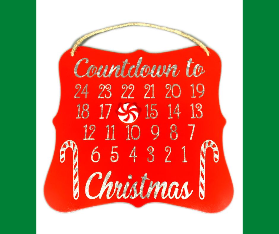 Galvanized Metal Candy Christmas Countdown