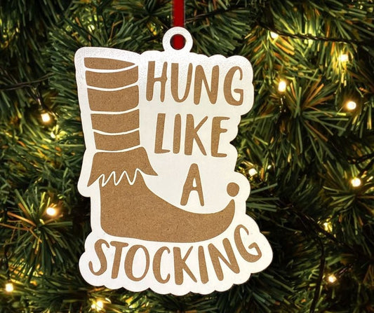 Hung Like A Stocking Funny Christmas Tree Ornament