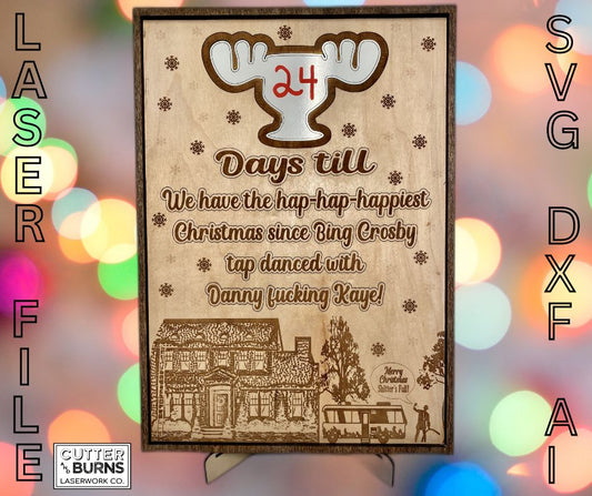 Griswold Dry Erase Christmas Countdown - LASER FILE (Digital Product ONLY)