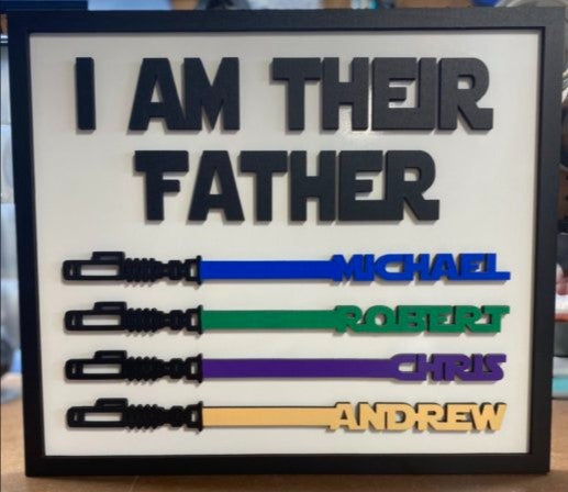 I Am Their Father Personalized Star Wars Inspired Wall Hanging