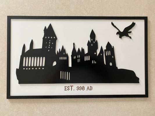 Hogwarts Est. 990 AD Framed Sign