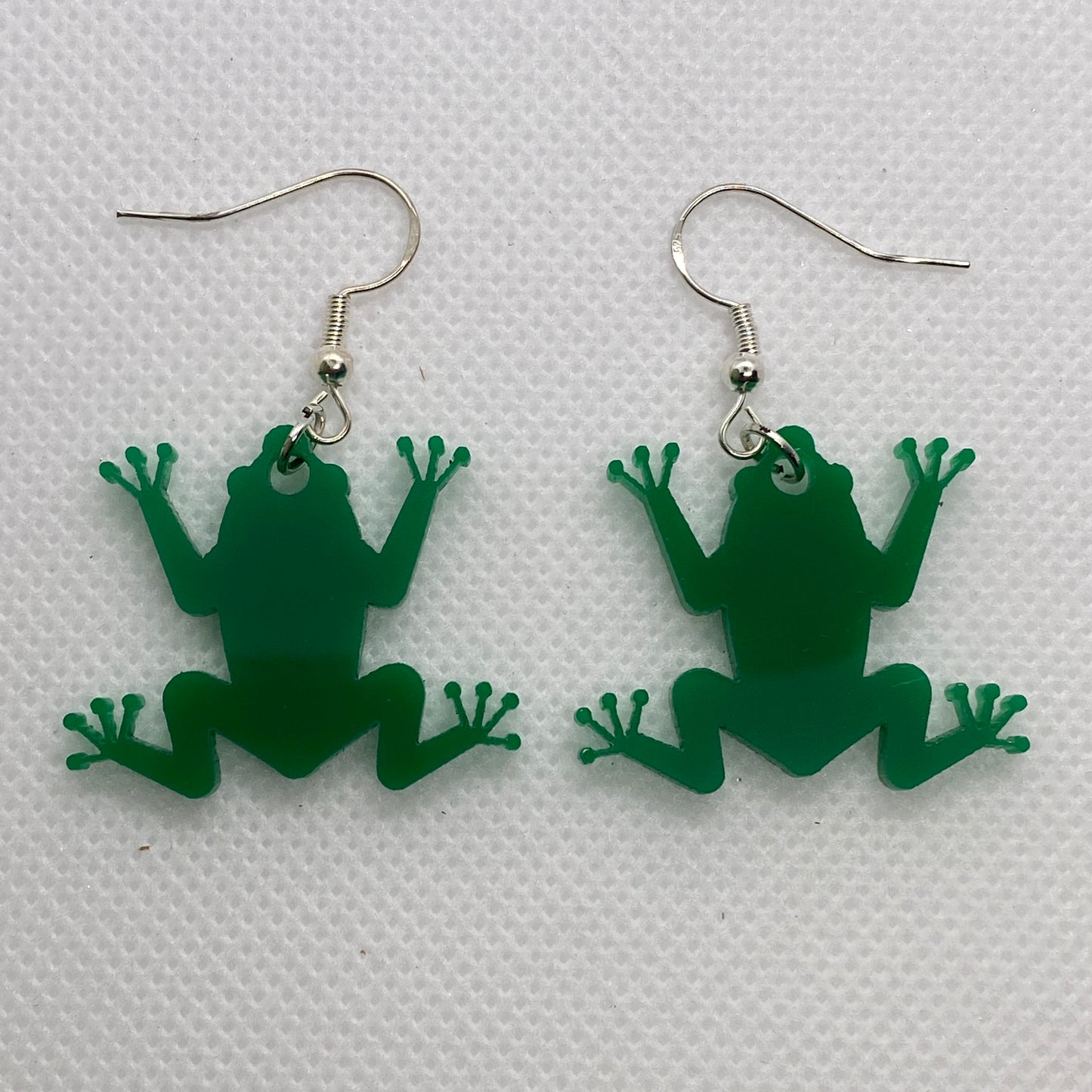 Green Frog Acrylic Earrings
