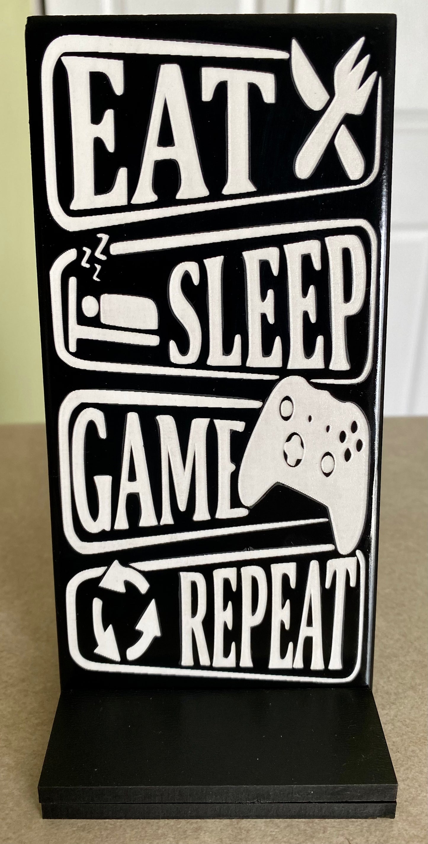 Eat, Sleep, Game, Repeat Ceramic Tile Sign