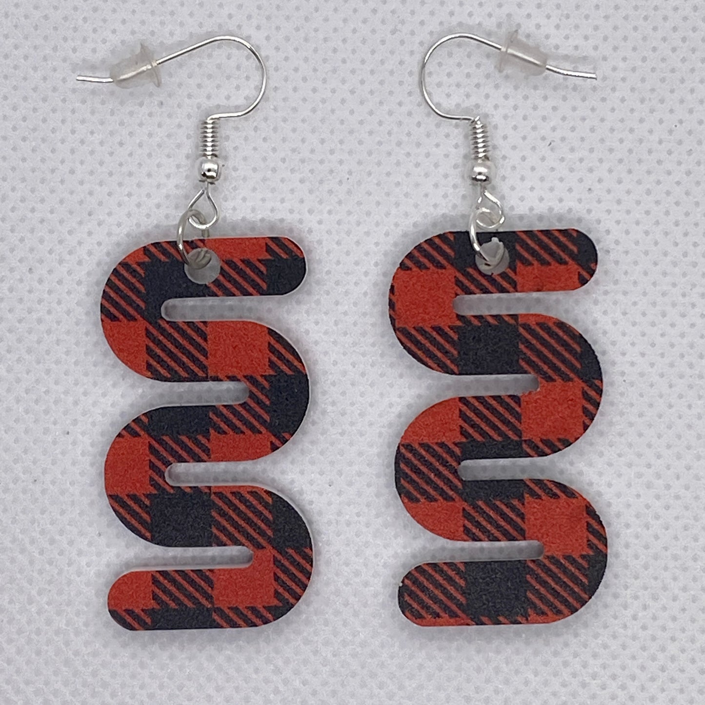 Buffalo Plaid Squiggle Earrings