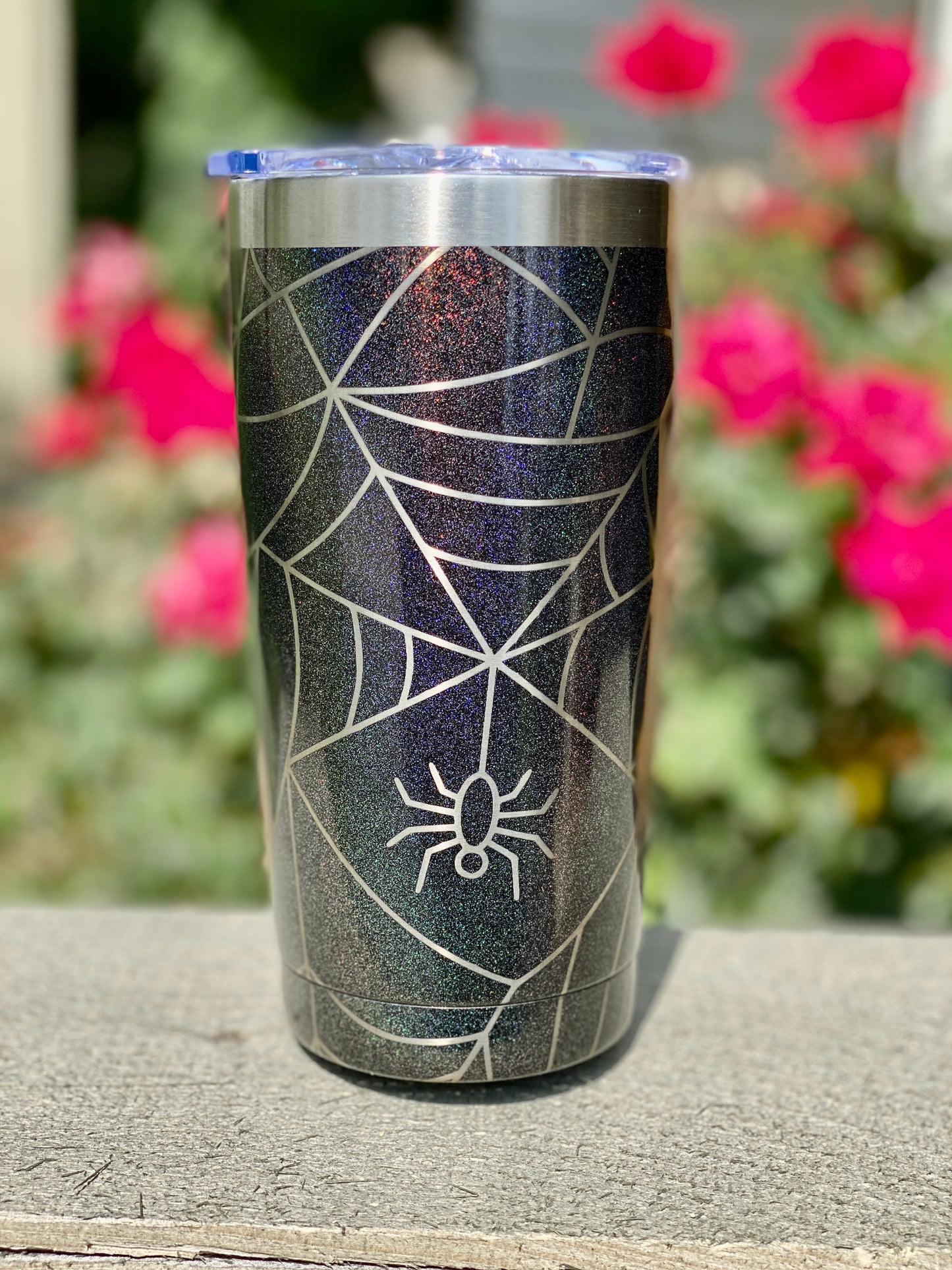 Spiderweb Tumbler (20oz. Black Shimmer)