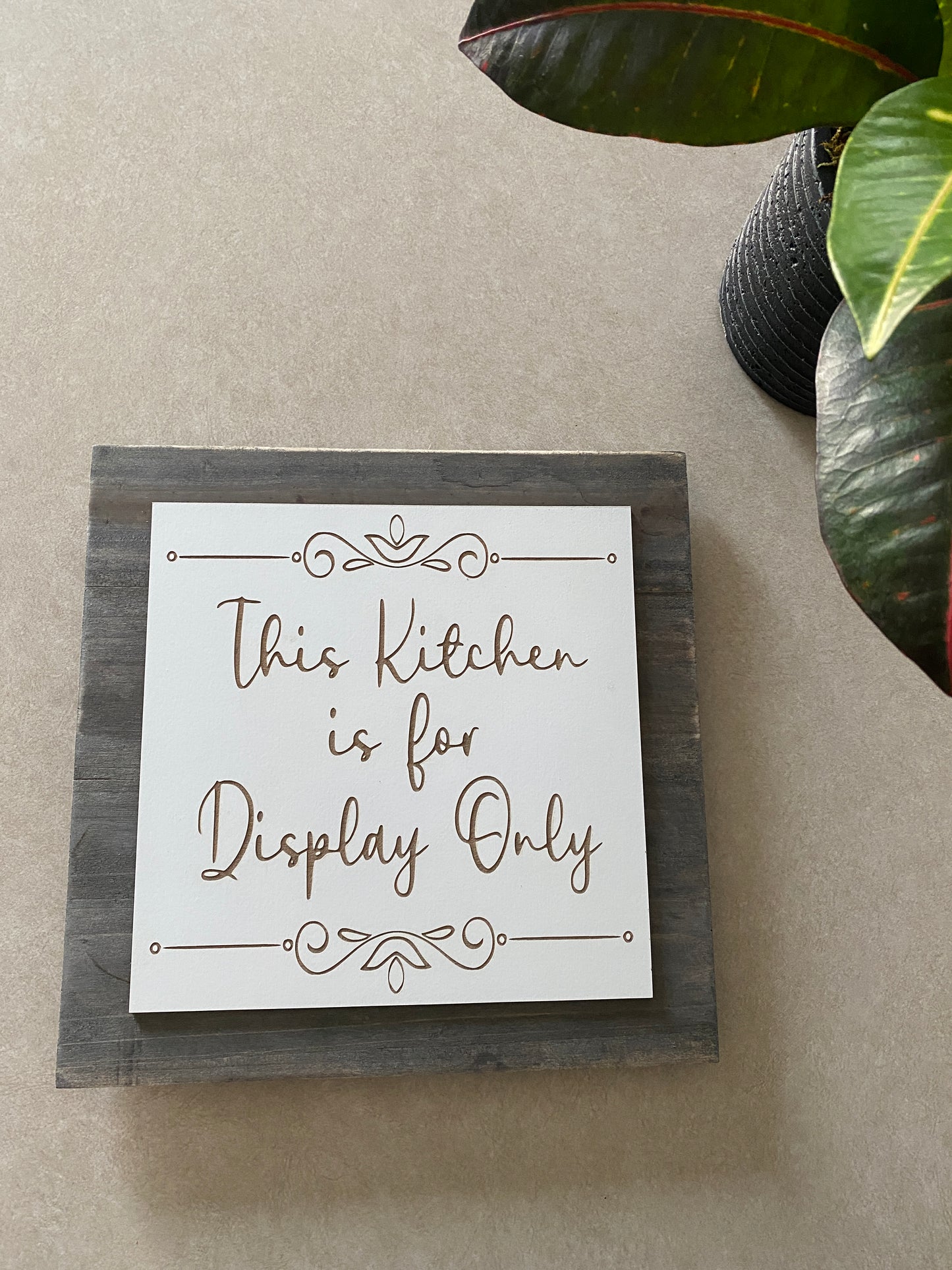 This Kitchen Is For Display Only Sign