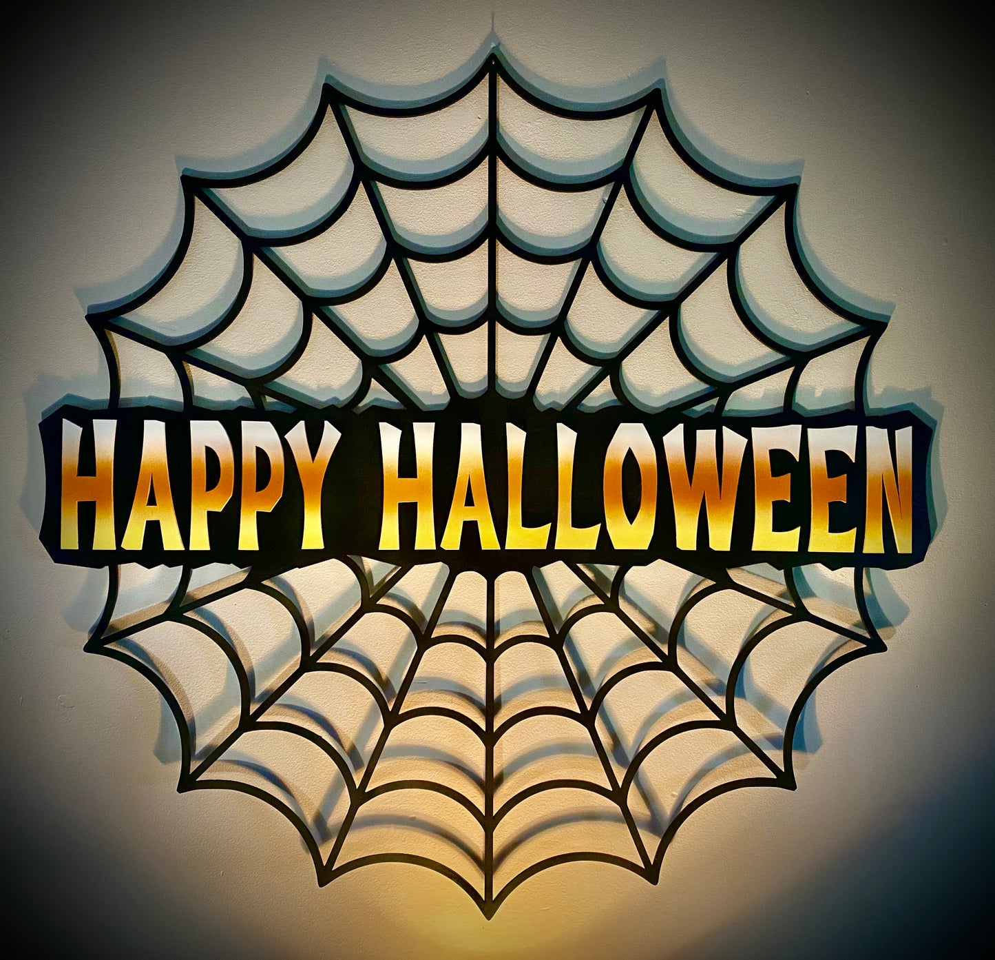 Happy Halloween Spiderweb Decoration