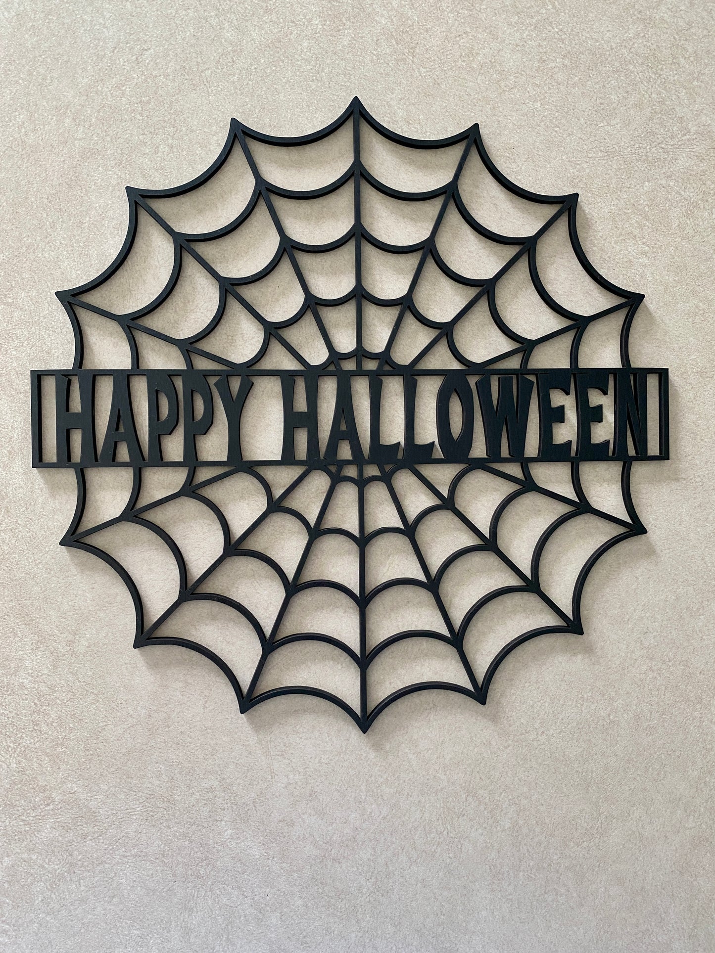 Happy Halloween Spiderweb Cut Out Wall Hanging