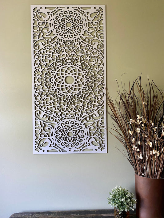 Intricate Scroll Work Screen Wall Hanging Art