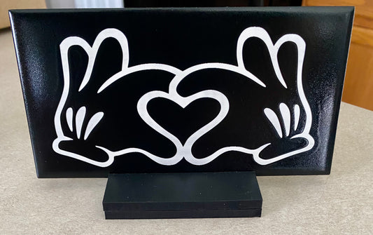 Mouse Hands Heart Ceramic Tile Sign
